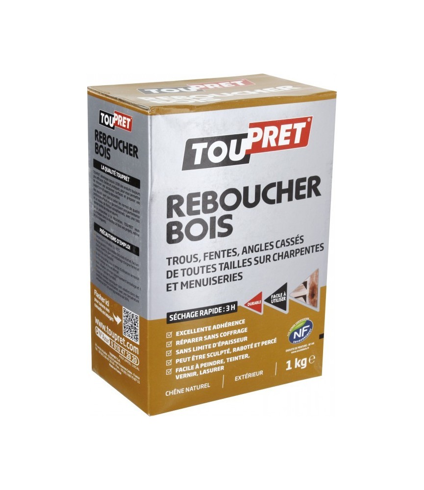 Enduit de rebouchage - Reboucher Bois Poudre - Trous et fentes - 1 Kg - TOUPRET Enduit de rebouchage - Reboucher Bois Poudre - Trous et fentes - 1 Kg - TOUPRET