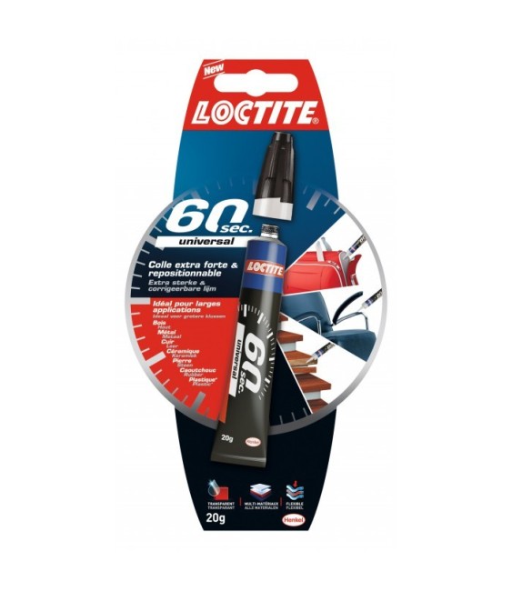 Colle universelle en gel - Universal 60 secondes - 20 Grs - LOCTITE