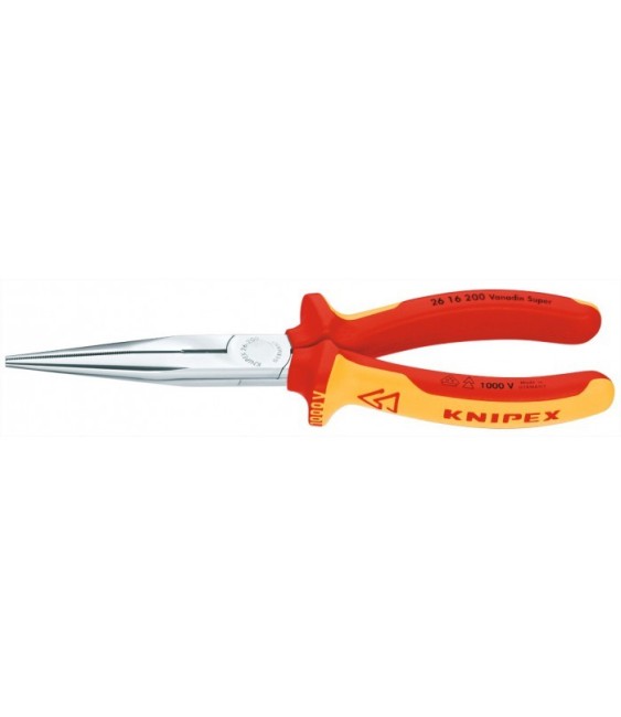 Pince demi-ronde avec tranchant - Isolée - 200 mm - KNIPEX