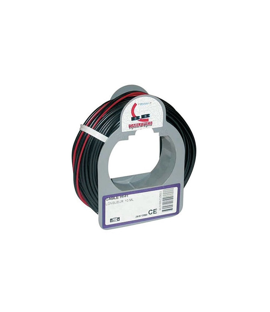 Câble hifi - 2x0.5 mm² - bobinot 25 m - rouge et noir de ELECTRALINE