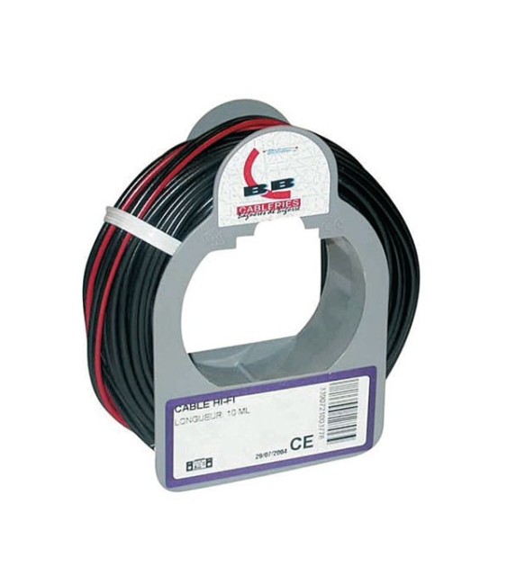 Câble hifi - 2x0.5 mm² - bobinot 25 m - rouge et noir de ELECTRALINE
