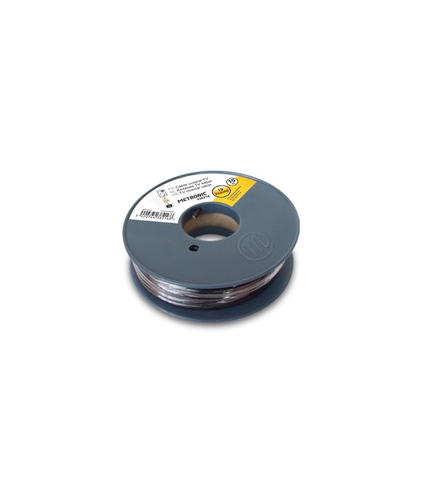 Câble coaxial noir en bobine de 25 m - METRONIC