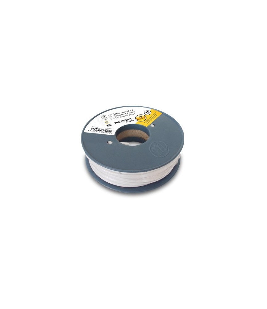Câble coaxial blanc en bobine 5 m - METRONIC