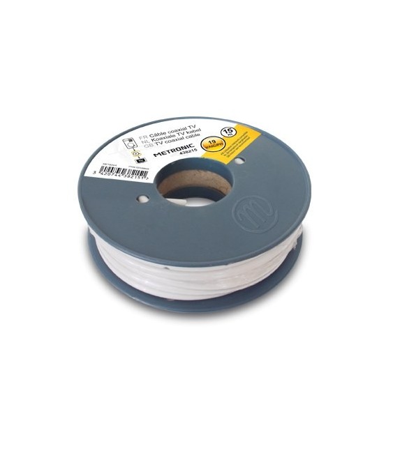 Câble coaxial blanc en bobine 5 m - METRONIC