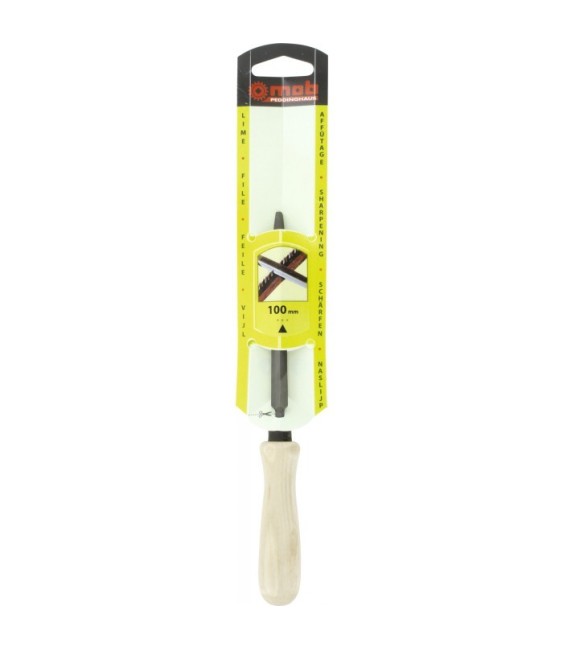 Lime tiers point pour scies - Angle vif - Manche en bois - Mi-douce - 100 mm - MOB