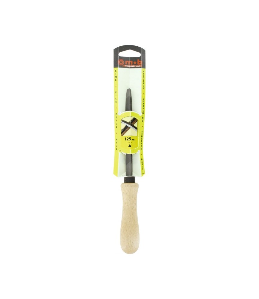 Lime tiers point pour scies - Angle vif - Manche en bois - Mi-douce - 125 mm - MOB