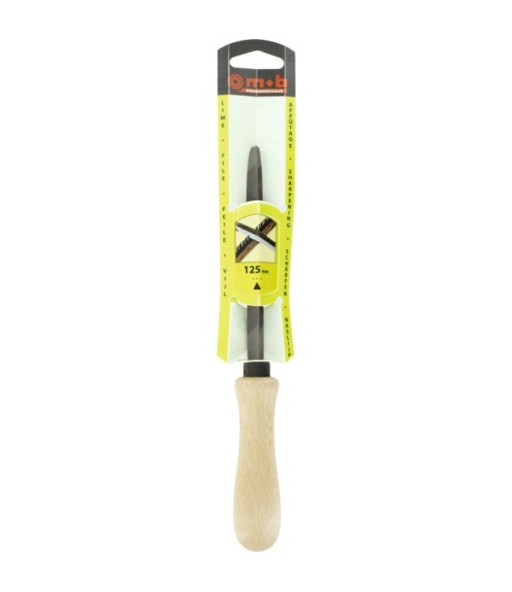 Lime tiers point pour scies - Angle vif - Manche en bois - Mi-douce - 125 mm - MOB