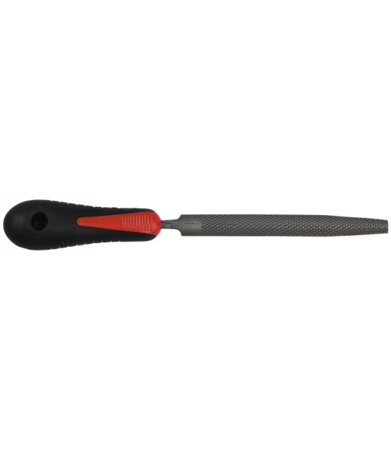 Rape à bois demi-ronde avec manche bi-matière - Grosse piqûre - 200 mm - MOB