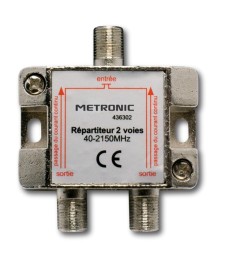 Répartiteur (blindé à connectique F) - 2 sorties - Etanche - METRONIC