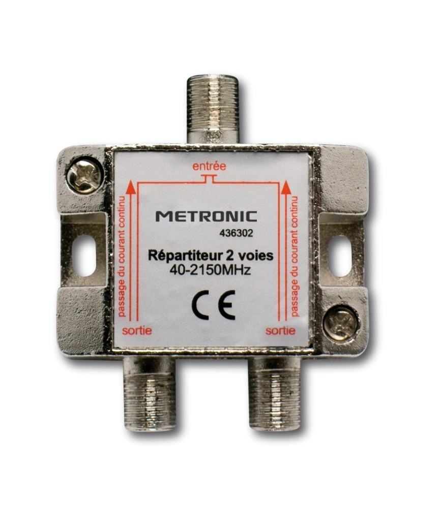 Répartiteur (blindé à connectique F) - 2 sorties - Etanche - METRONIC Répartiteur (blindé à connectique F) - 2 sorties - Etanche - METRONIC