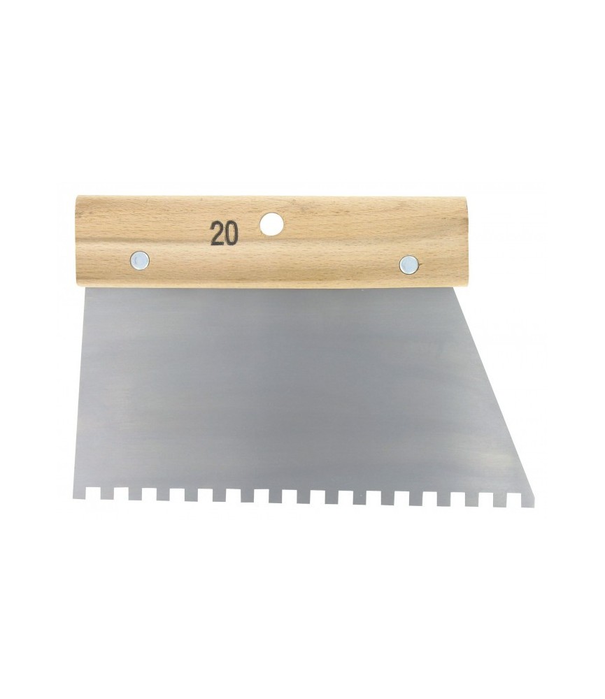 Couteau à colle avec denture carrée pour ciment colle - 6 x 6 mm - 200 mm - OUTIBAT