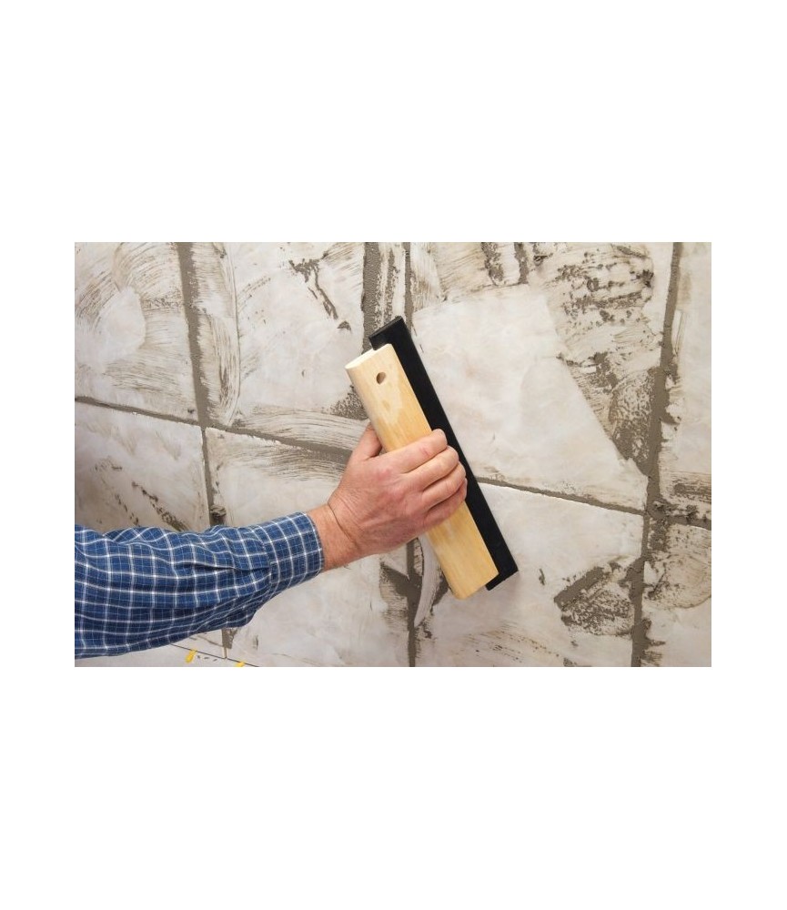 Raclette de carreleur - Caoutchouc / Bois - 30 cm - PRCI