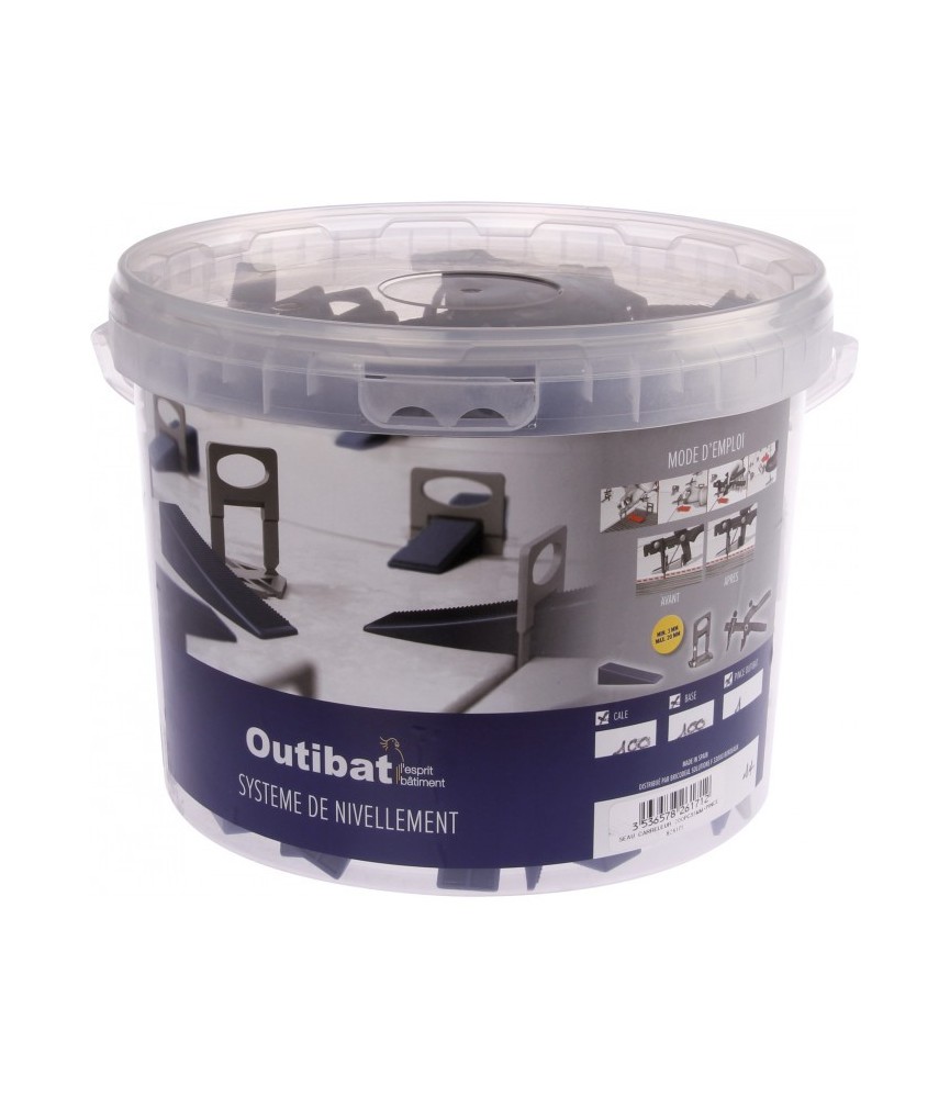 Kit de croisillons auto-nivelant avec cales et pince - 1 mm - OUTIBAT Kit de croisillons auto-nivelant avec cales et pince - 1 mm - OUTIBAT