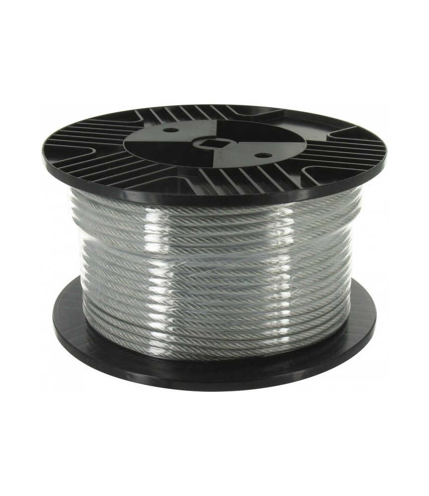 Bobine de 50 m de câble acier gainé PVC - 4 mm - CHAPUIS Bobine de 50 m de câble acier gainé PVC - 4 mm - CHAPUIS