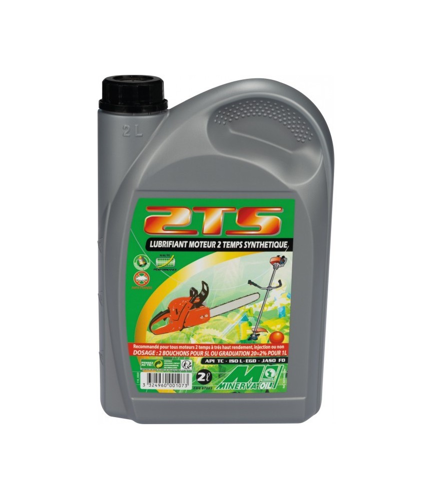 Lubrifiant pour moteur 2 temps - Synthétique - 2 L - MINERVA Lubrifiant pour moteur 2 temps - Synthétique - 2 L - MINERVA