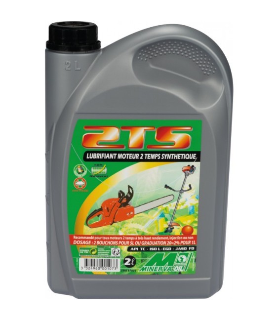 Lubrifiant pour moteur 2 temps - Synthétique - 2 L - MINERVA