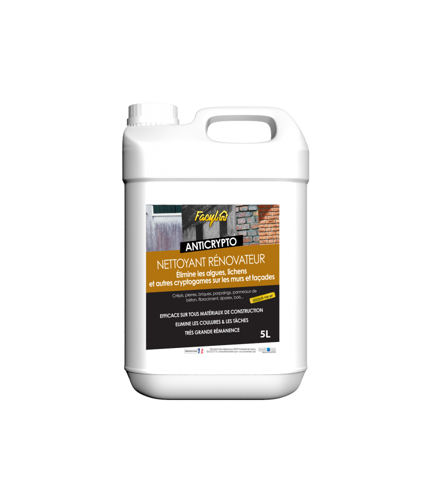 Nettoyant rénovateur mur et façade - ANTICRYPTO - 5 L - FACYL