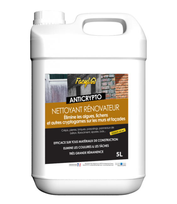 Nettoyant rénovateur mur et façade - ANTICRYPTO - 5 L - FACYL