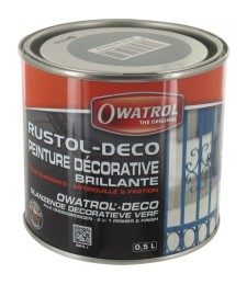 Peinture décorative brillante - Antirouille et finition - Gris - 500 ml - OWATROL