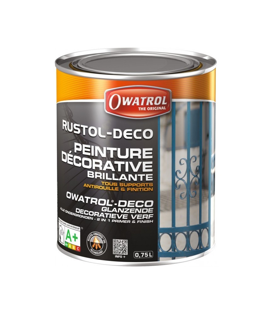 Peinture décorative brillante - Antirouille et finition - Vert - 750 ml - OWATROL Peinture décorative brillante - Antirouille et finition - Vert - 750 ml - OWATROL