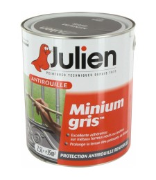 Primaire antirouille - Minium Gris - Protection anti-corrosion durable - 2.5 L - JULIEN