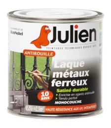 Laque métaux ferreux antirouille - Blanc satiné - 250 ml - JULIEN