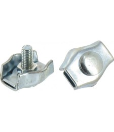 Serre-câble plat 1 boulon - Acier zingué - 3 mm - Lot de 10
