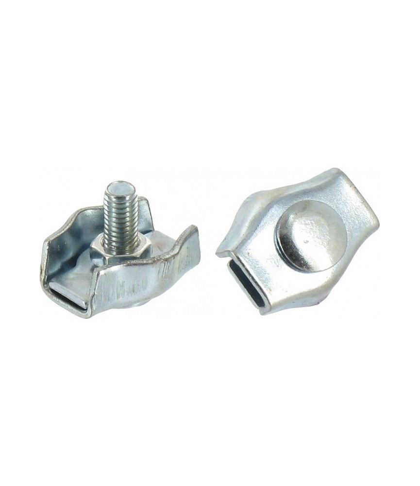 Serre-câble plat 1 boulon - Acier zingué - 3 mm - Lot de 10 Serre-câble plat 1 boulon - Acier zingué - 3 mm - Lot de 10