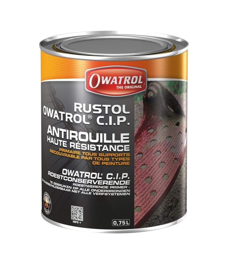 Primaire anticorrosion haute résistance - Rustol CIP - 750 ml - OWATROL