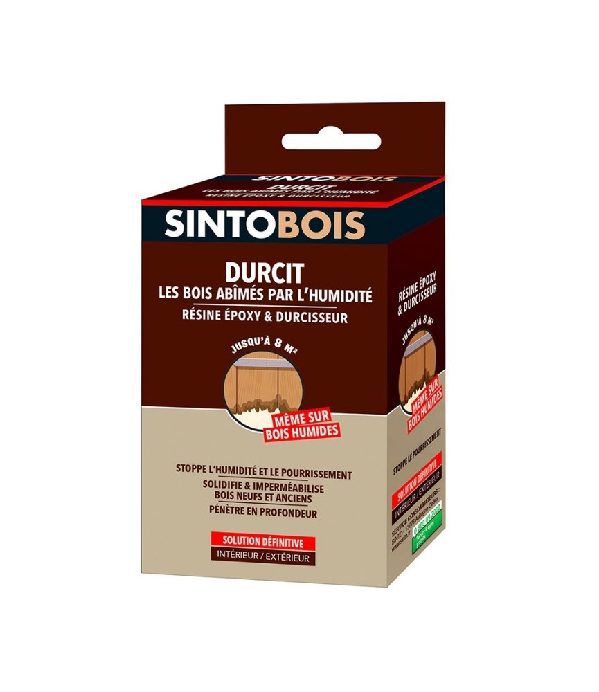 Résine époxy et durcisseur - Durcit les bois abîmés par l’humidité - 250 Grs - SINTO Résine époxy et durcisseur - Durcit les bois abîmés par l’humidité - 250 Grs - SINTO