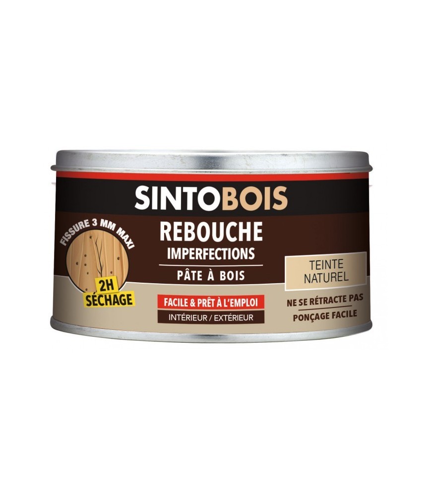 Pâte à bois pour reboucher imperfections et fissures - Teinte Naturel - 250 Grs - SINTO Pâte à bois pour reboucher imperfections et fissures - Teinte Naturel - 250 Grs - SINTO