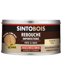 Pâte à bois pour reboucher imperfections et fissures - Teinte Pin - 250 Grs - SINTO