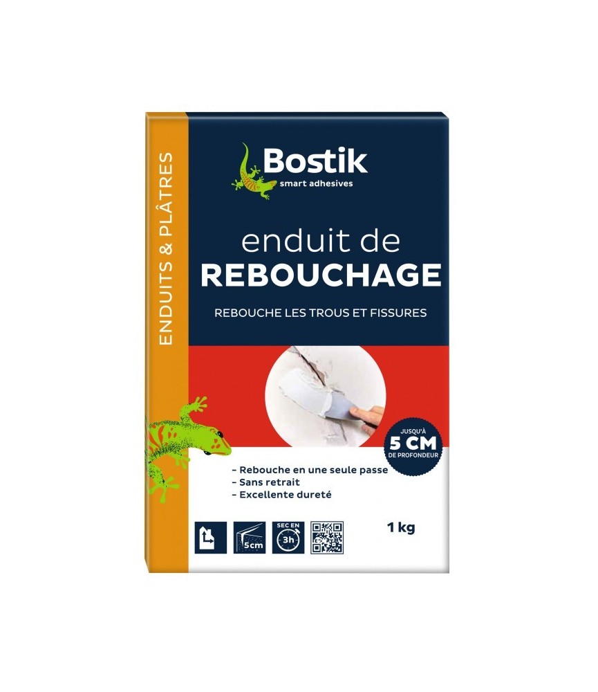 Enduit de rebouchage en poudre - Fissures jusqu'à 5 cm - 1 KG - BOSTIK Enduit de rebouchage en poudre - Fissures jusqu'à 5 cm - 1 KG - BOSTIK