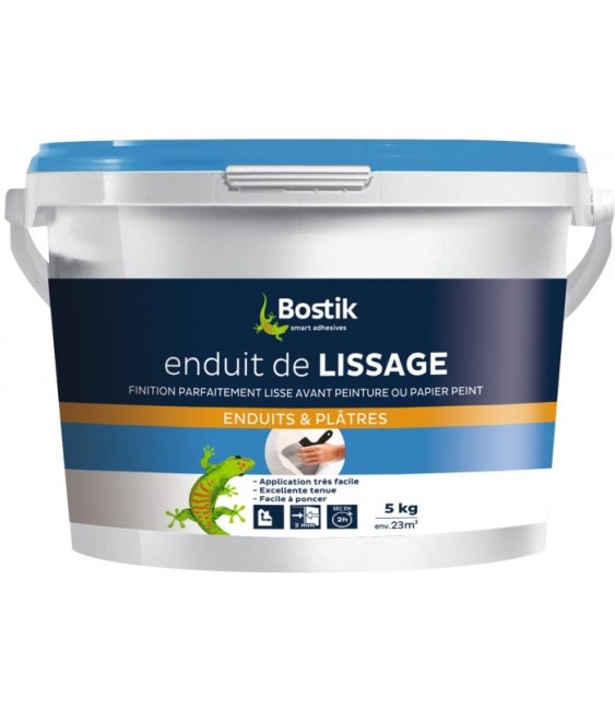 Enduit de lissage en pâte - Murs et plafonds - 5 Kg - BOSTIK
