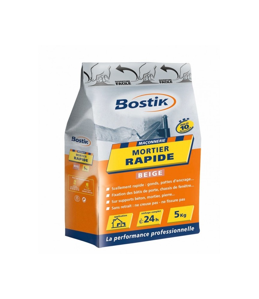 Mortier rapide - Prise 10 Min - 5 Kg - BOSTIK Mortier rapide - Prise 10 Min - 5 Kg - BOSTIK