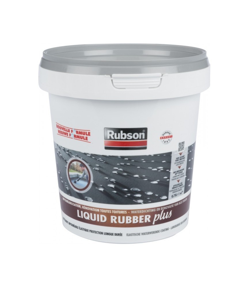 Imperméabilisant toitures - STOP fuite - Liquid Rubber - Gris - 750 ml - RUBSON Imperméabilisant toitures - STOP fuite - Liquid Rubber - Gris - 750 ml - RUBSON