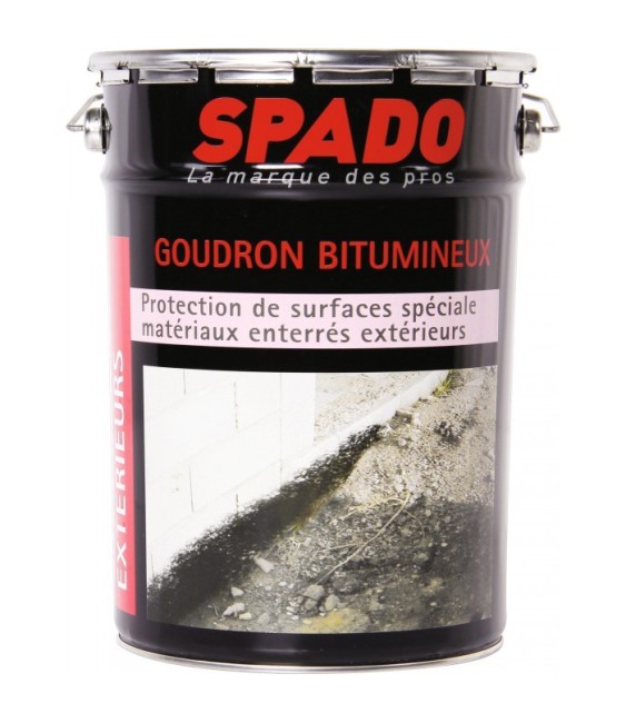 Goudron bitumeux - Anti-humidité - Spécial matériaux enterrés - 4 L - SPADO