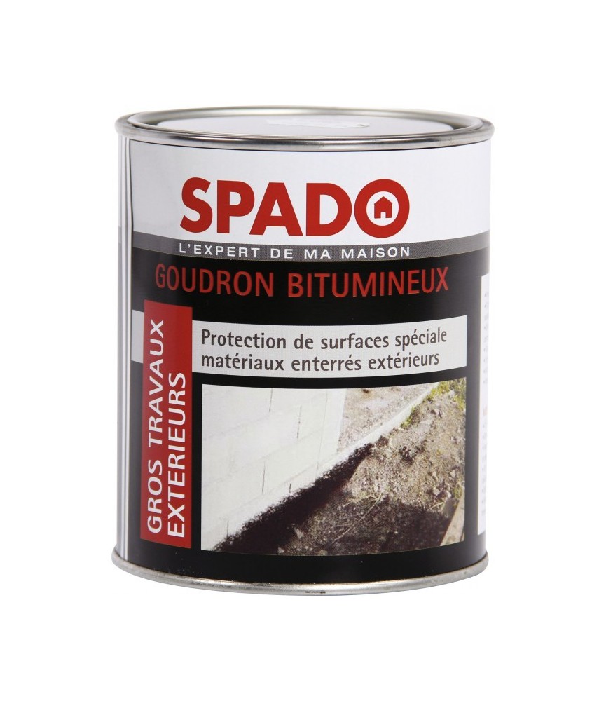 Goudron bitumeux - Anti-humidité - Spécial matériaux enterrés - 1 L - SPADO Goudron bitumeux - Anti-humidité - Spécial matériaux enterrés - 1 L - SPADO