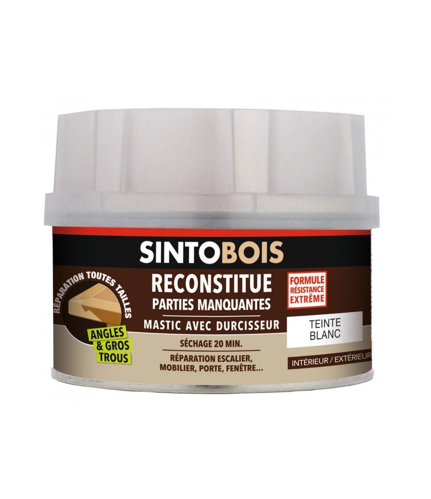 Reconstitue bois pour parties manquantes (angles, gros trous) - Teinte Blanc - 190 Grs - SINTO