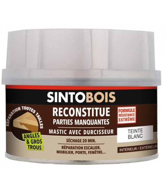 Reconstitue bois pour parties manquantes (angles, gros trous) - Teinte Blanc - 190 Grs - SINTO