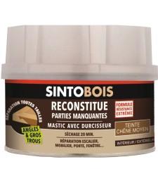 Reconstitue bois pour parties manquantes (angles, gros trous) - Teinte Chêne foncé - 190 Grs - SINTO