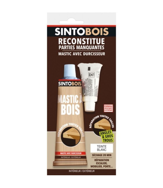 Reconstitue bois pour parties manquantes (angles, gros trous) - Teinte Blanc - 80 Grs - SINTO