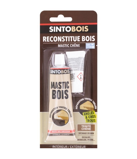 Reconstitue bois pour parties manquantes (angles, gros trous) - Teinte Chêne - 80 Grs - SINTO