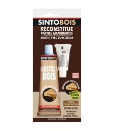 Reconstitue bois pour parties manquantes (angles, gros trous) - Teinte Chêne moyen - 80 Grs - SINTO