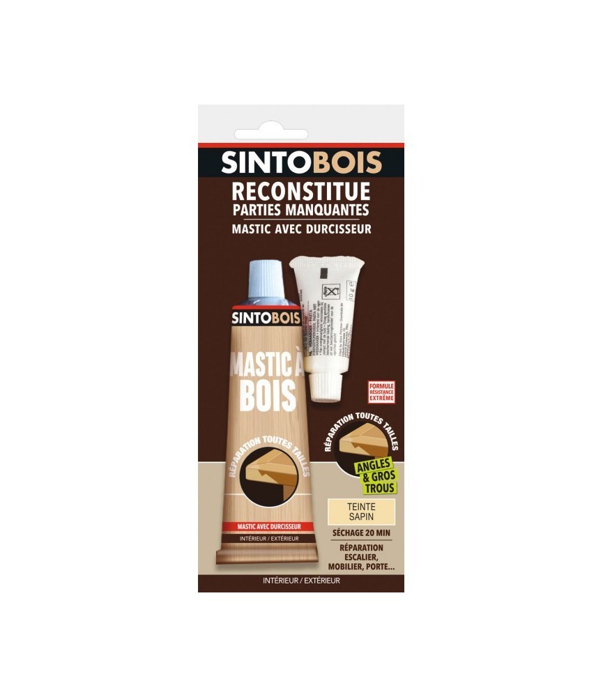 Reconstitue bois pour parties manquantes (angles, gros trous) - Teinte sapin - 80 Grs - SINTO Reconstitue bois pour parties manquantes (angles, gros trous) - Teinte sapin - 80 Grs - SINTO