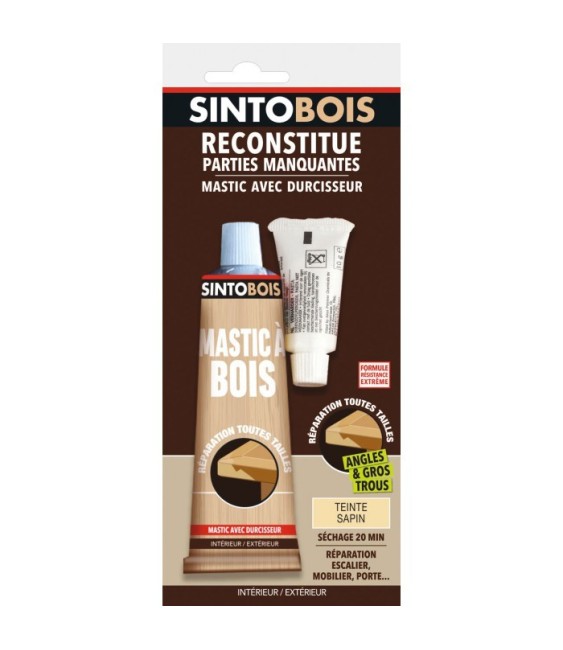 Reconstitue bois pour parties manquantes (angles, gros trous) - Teinte sapin - 80 Grs - SINTO