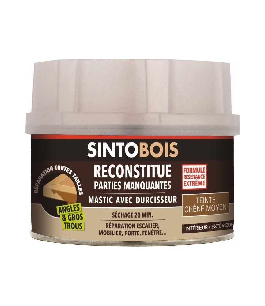 Reconstitue bois pour parties manquantes (angles, gros trous) - Teinte Chêne moyen - 550 Grs - SINTO