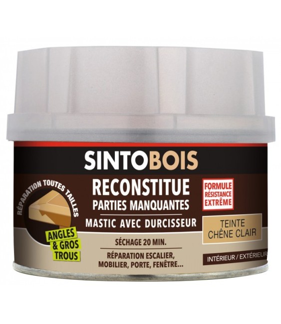 Reconstitue bois pour parties manquantes (angles, gros trous) - Teinte Chêne clair - 550 Grs - SINTO