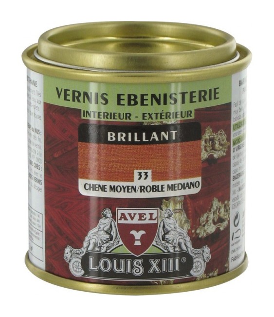 Vernis ébénisterie - Brillant - Chêne moyen - 125 ml - AVEL