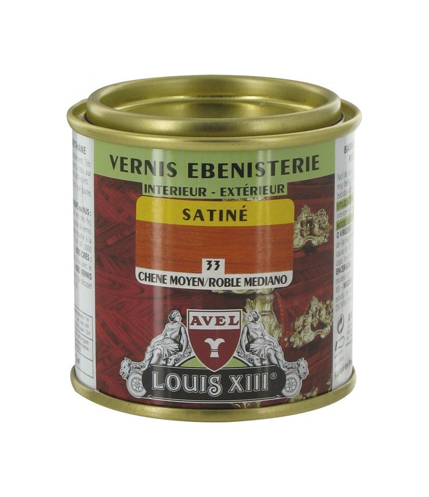 Vernis ébénisterie - Satiné - Chêne moyen - 125 ml - AVEL Vernis ébénisterie - Satiné - Chêne moyen - 125 ml - AVEL
